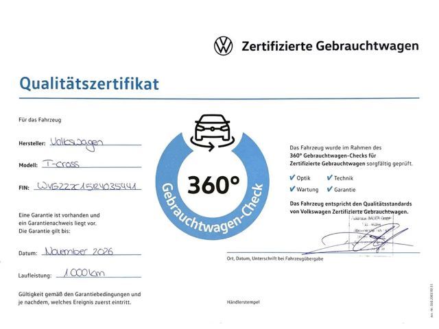 Volkswagen T-Cross 1.0 TSI IQ.Drive Style