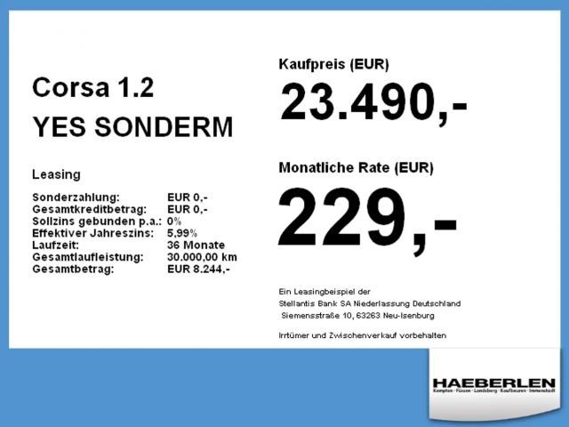 Opel Corsa 1.2 YES SONDERM ALLWETTER*SHZ+LHZ*PDC*APPLE