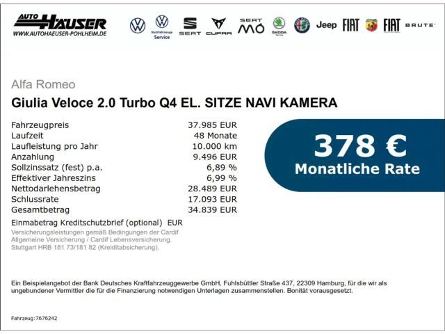 Alfa Romeo Giulia Q4 Turbo Veloce