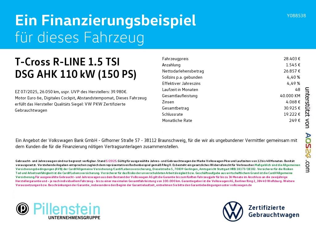 Volkswagen T-Cross 1.5 TSI DSG R-Line