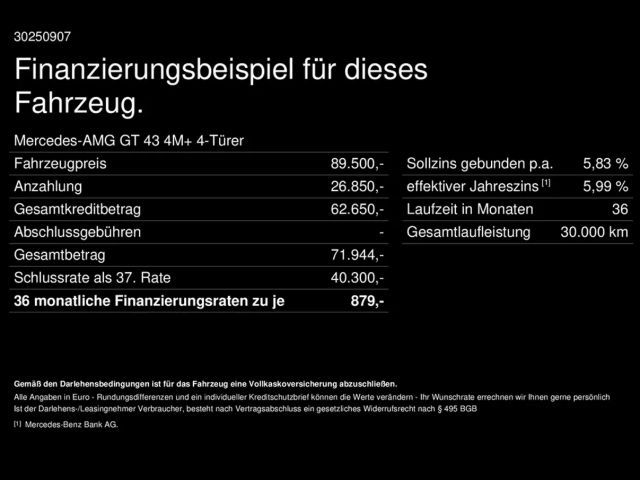 Mercedes-Benz AMG GT 43 4MATIC+ AMG Line Sedan