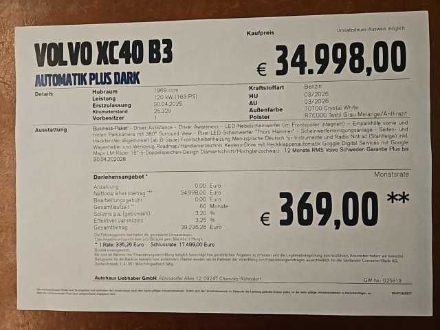 Volvo XC40 Dark Plus