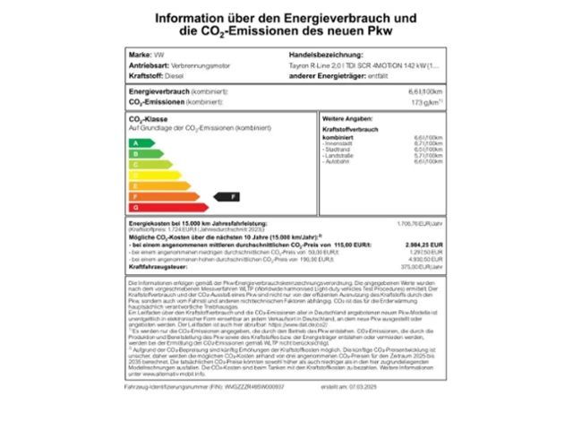 Volkswagen Tayron 4Motion DSG R-Line