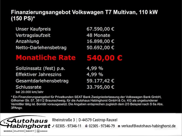 Volkswagen Multivan 2.0 TDI DSG Style