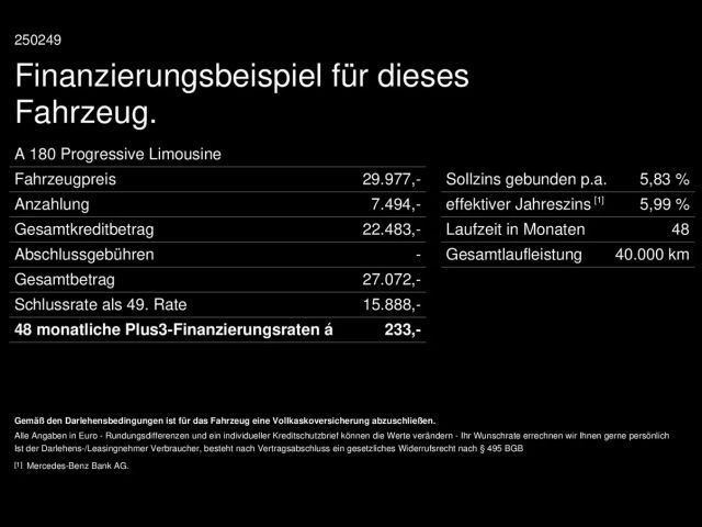 Mercedes-Benz A 180 Progressive