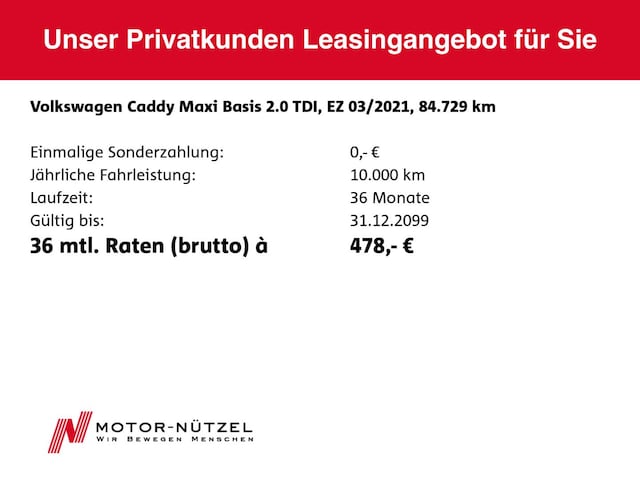 Volkswagen Caddy 2.0 TDI DSG Maxi