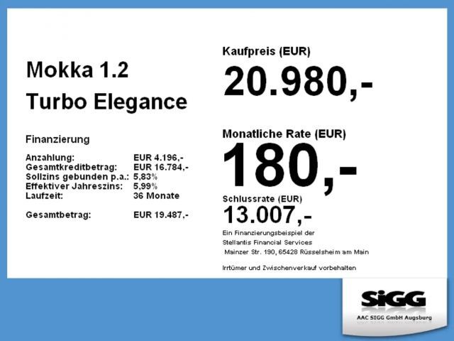 Opel Mokka 1.2 Turbo Elegance Turbo