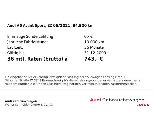 Audi A6 55 TFSI Hybride Quattro Sport