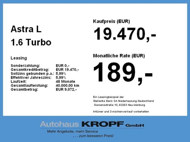 Opel Astra 1.6 Turbo Turbo