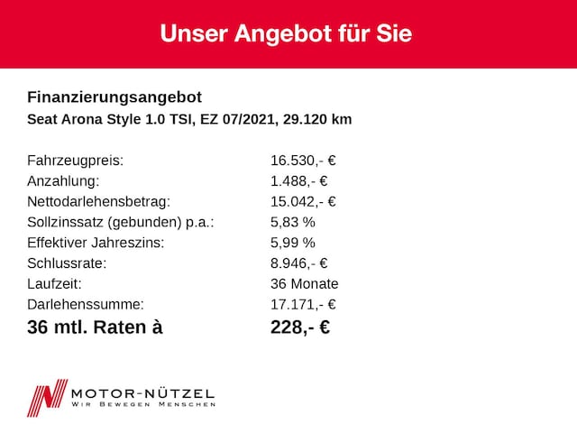 Seat Arona 1.0 TSI Style