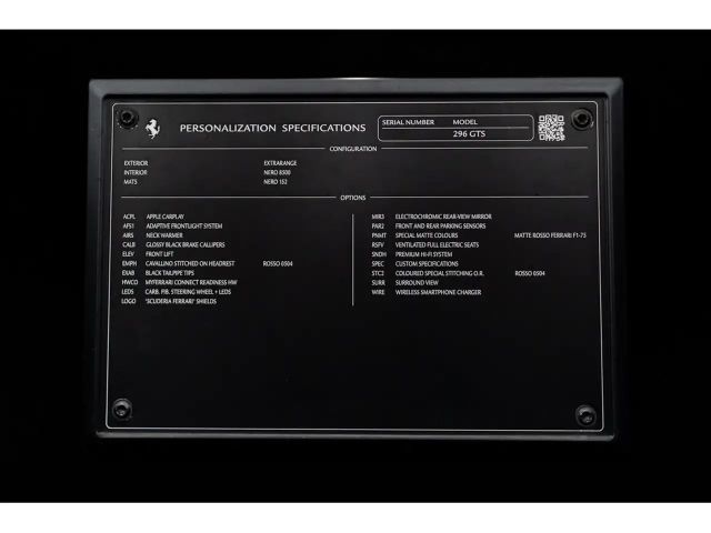 Ferrari 296 GTS >ROSSO FERRARI F175 OPACO*Lift*LEDs<