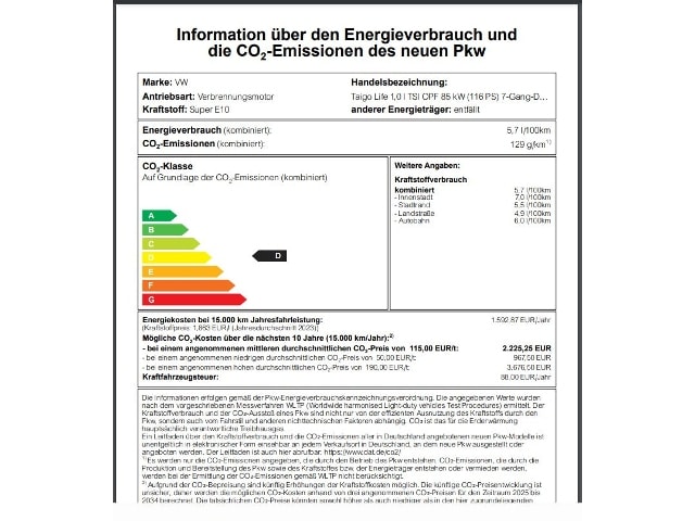 Volkswagen Taigo 1.0 TSI DSG