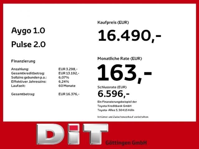 Toyota Aygo 1.0 VVT-i Hatchback Pulse