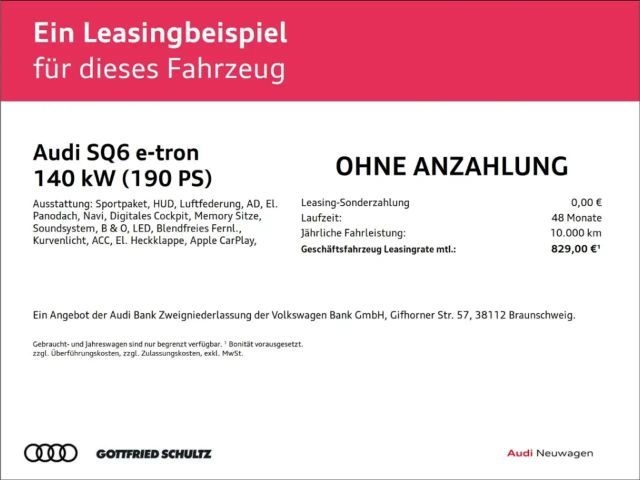 Audi SQ6 e-tron Quattro Sportback