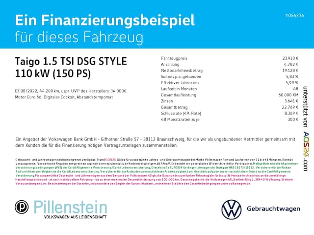 Volkswagen Taigo 1.5 TSI DSG Style