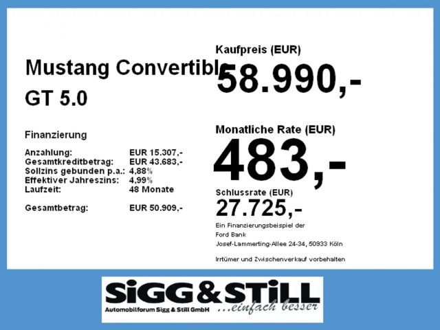 Ford Mustang Convertible GT 5.0 V8