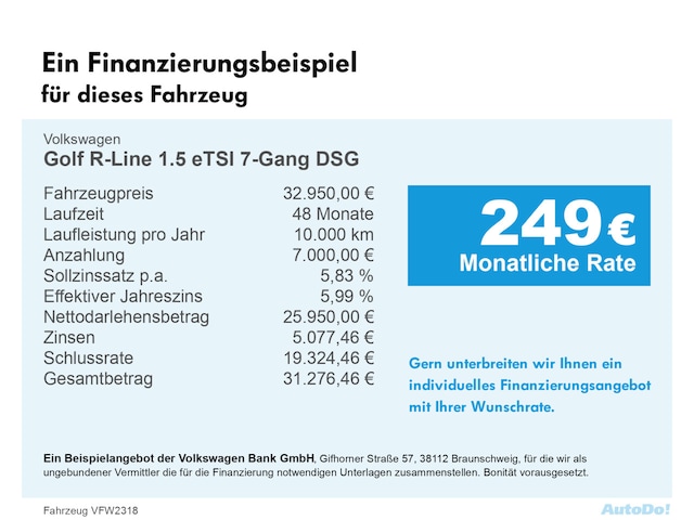Volkswagen Golf 1.5 eTSI DSG R-Line