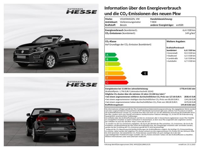 Volkswagen T-Roc 1.5 TSI Cabriolet DSG