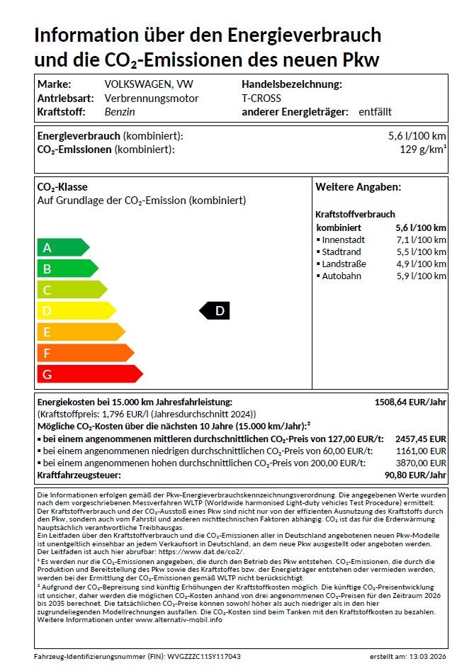 Volkswagen T-Cross 1.0 TSI R-Line