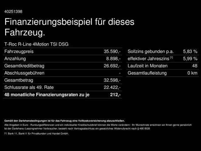 Volkswagen T-Roc 4Motion DSG R-Line