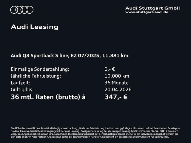 Audi Q3 35 TFSI S-Line S-Tronic Sportback