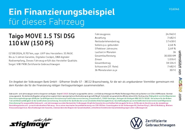 Volkswagen Taigo 1.5 TSI DSG Move