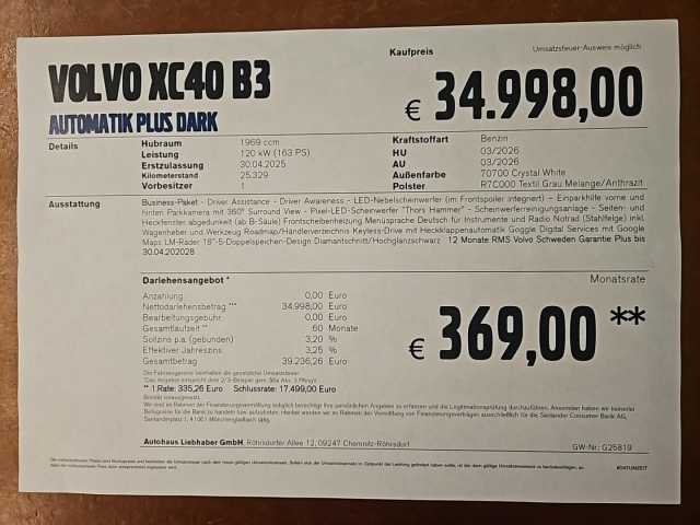 Volvo XC40 Dark Plus