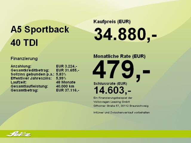 Audi A5 40 TDI Quattro S-Tronic Sportback