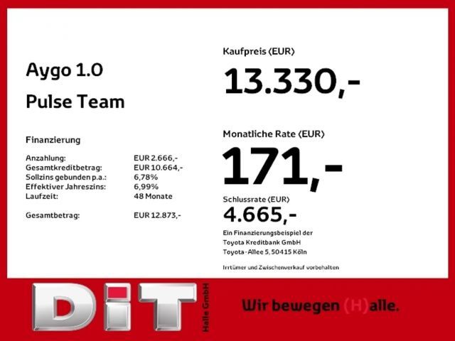 Toyota Aygo 1.0 VVT-i Hatchback Pulse