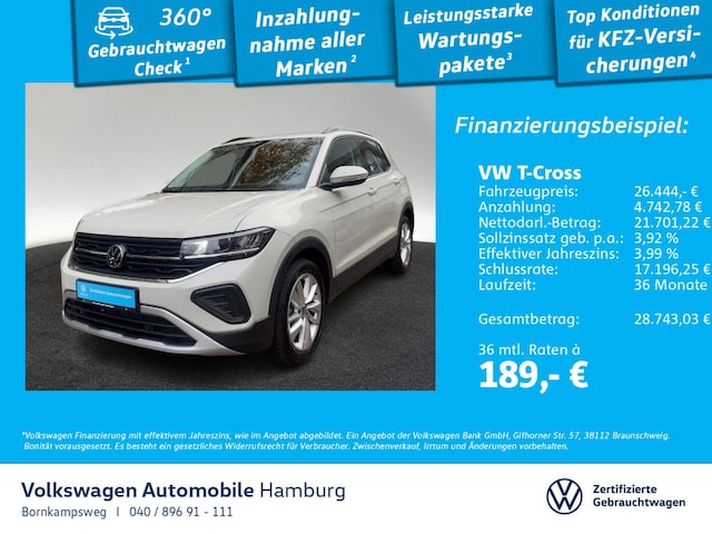 Volkswagen T-Cross 1.0 TSI DSG Life