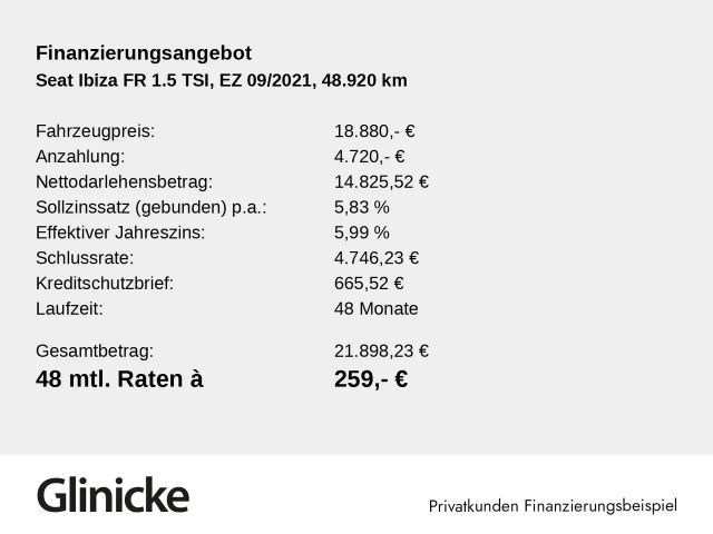 Seat Ibiza 1.5 TSI DSG FR-lijn