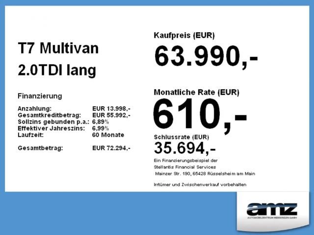 Volkswagen Multivan 2.0 TDI Lang Style T7