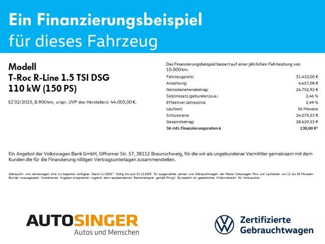 Volkswagen T-Roc 1.5 TSI DSG R-Line