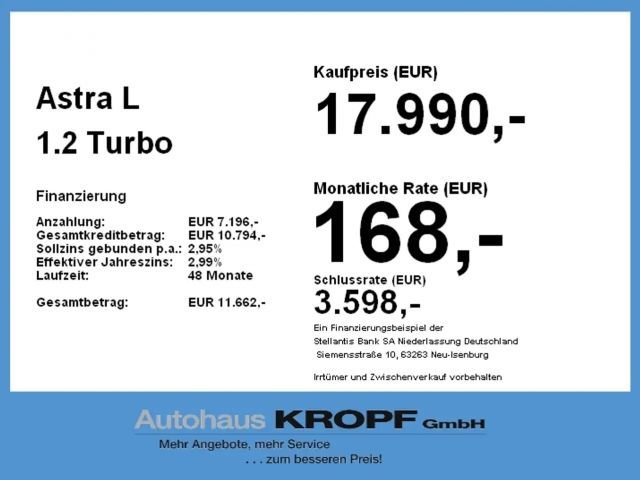 Opel Astra 1.2 Turbo Elegance Turbo