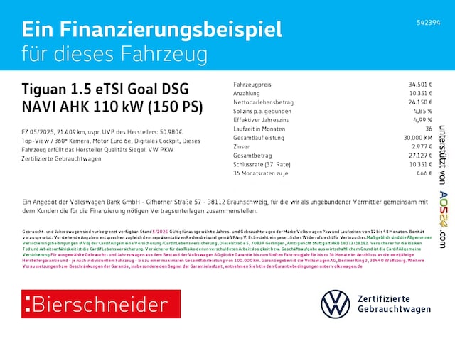 Volkswagen Tiguan 1.5 eTSI DSG