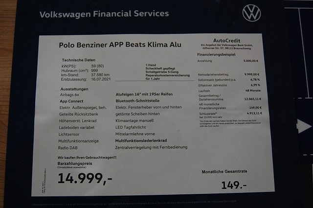 Volkswagen Polo Polo 1.0     CL   BT059 MPIM5F