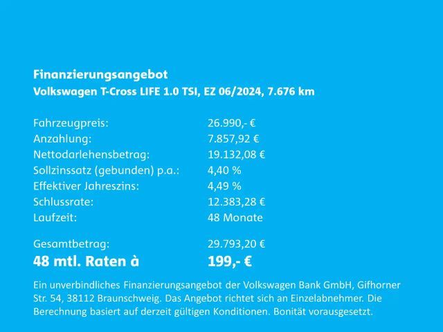 Volkswagen T-Cross 1.0 TSI Life