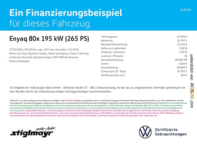 Skoda Enyaq Enyaq 80x 82-kWh+ACC+AHK+HUD+MATRIX