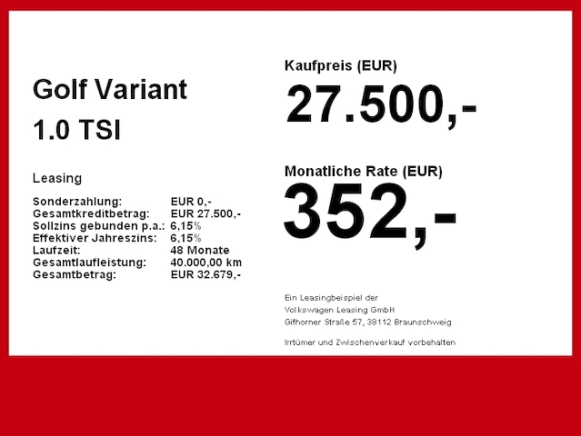 Volkswagen Golf 1.0 TSI Variant