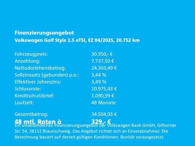 Volkswagen Golf 1.5 eTSI Golf VIII Style