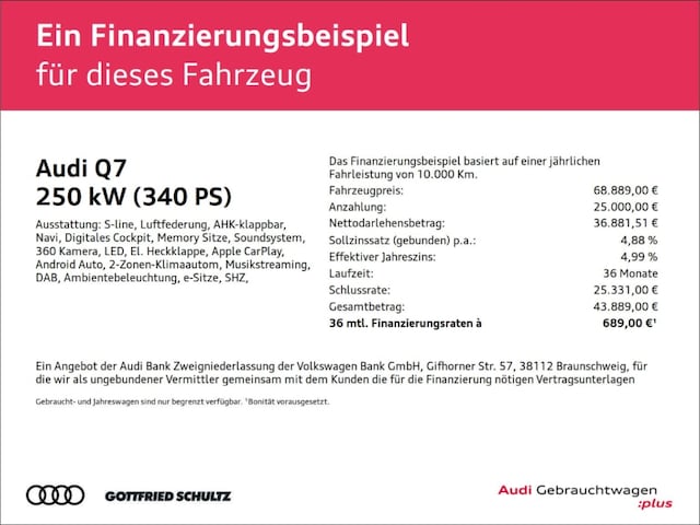 Audi Q7 55 TFSI Quattro S-Line