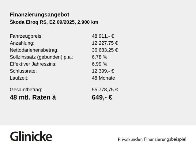 Skoda Elroq RS Lounge Mamba Grün I verfügbar 12/25 Vor
