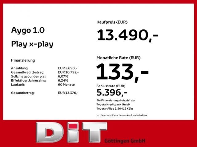 Toyota Aygo 1.0 VVT-i Play