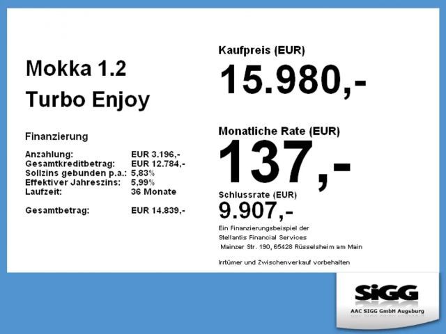 Opel Mokka 1.2 Turbo Enjoy Turbo