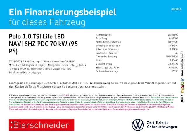 Volkswagen Polo 1.0 TSI Life