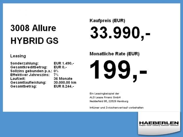 Peugeot 3008 Allure Pack Hybrid