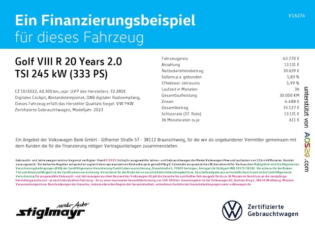Volkswagen Golf 2.0 TSI Golf VIII IQ.Drive