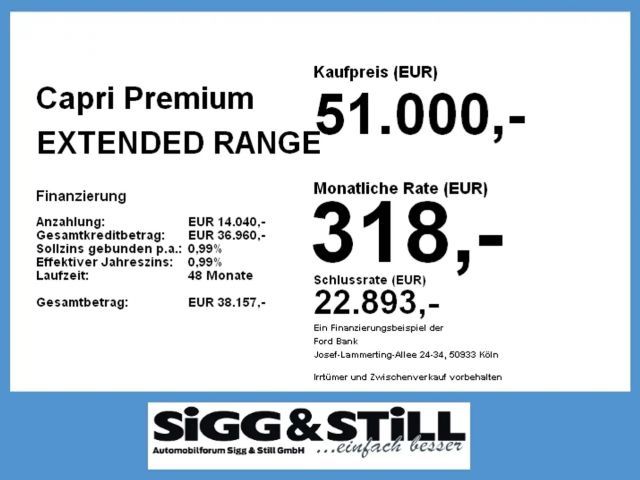 Ford Capri Extended range Premium RWD