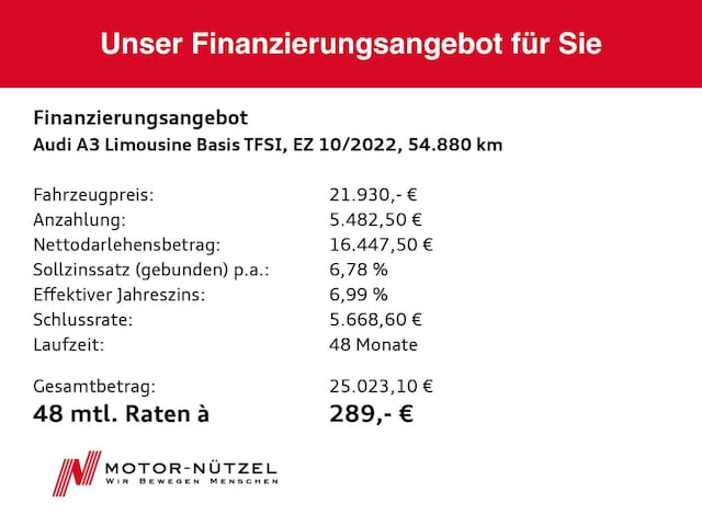 Audi A3 30 TFSI Sedan
