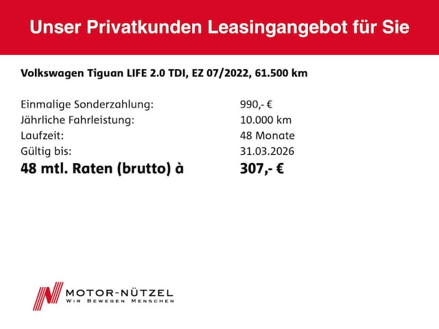 Volkswagen Tiguan 2.0 TDI DSG Life